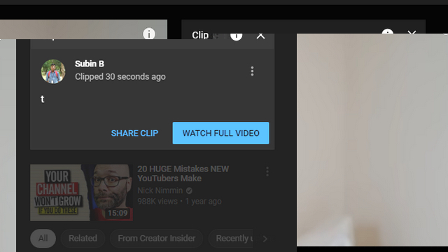 Clips on YouTube